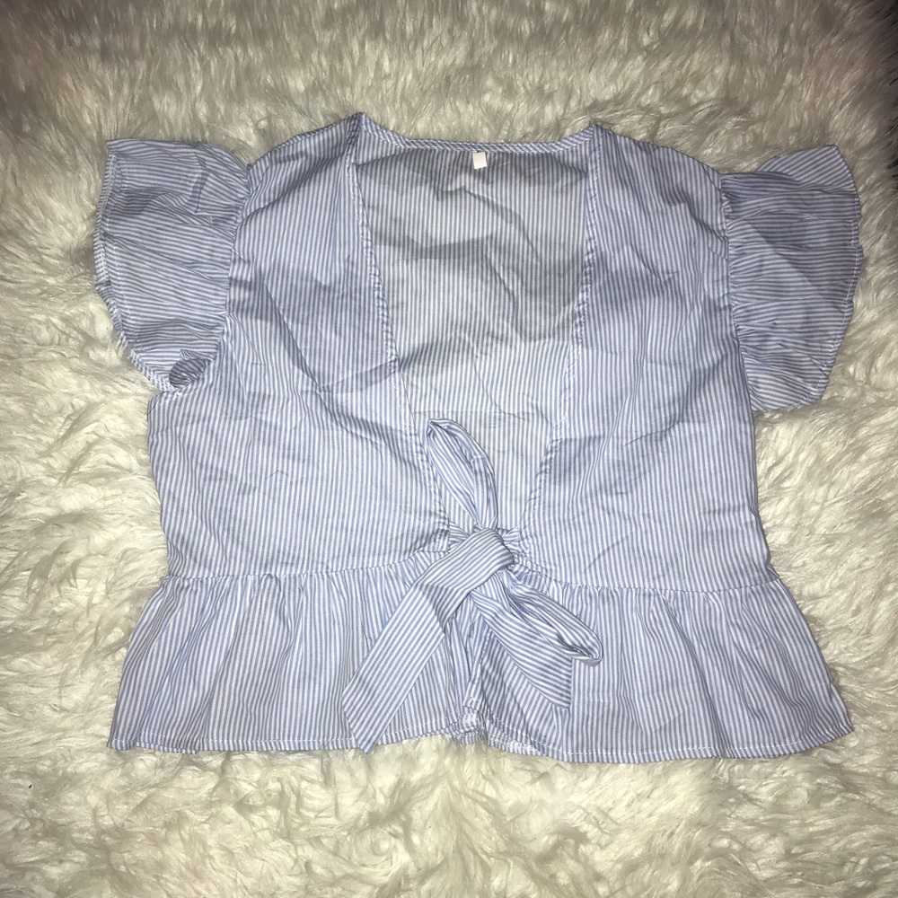BLUE AND WHITE STRIP BLOUSE